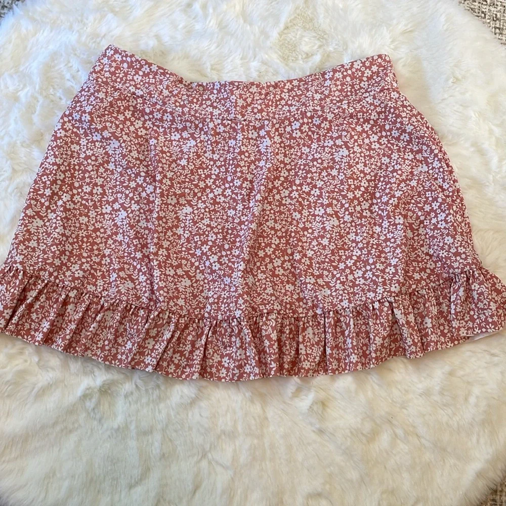 Women’s swim skirt Floral Ruffle Hem Pink 3XL